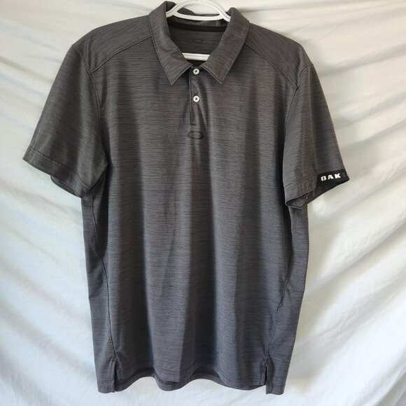 Oakley Men's Golf Shirt XL Grey Performance Two Button Polo - Picture 1 of 6